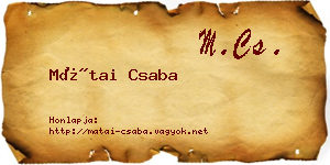 Mátai Csaba névjegykártya