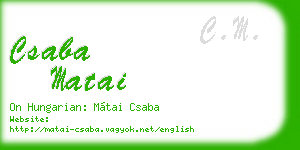 csaba matai business card